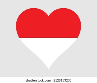 Indonesia Heart Flag. Indonesian Love Shape Country Nation National Flag. Republic of Indonesia Banner Icon Sign Symbol. EPS Vector Illustration.