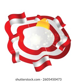 Indonesia holiday vector frame, red and white colors