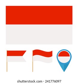 Indonesia, icons for design with reference to a particular country. flag from the same series