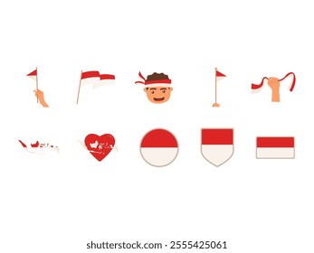 Indonesia Independen Day Element Set 