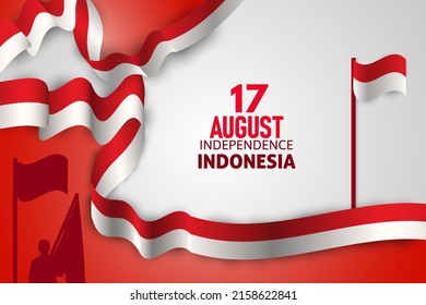 Indonesia Fondo de la independencia rojo con bandera