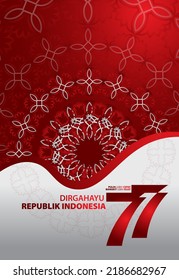 Indonesia independence day 17 august concept illustration.77 years Indonesia independence day