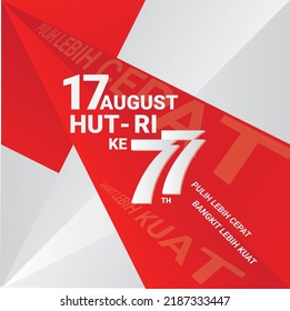 Indonesia independence day 17 august with traditional games concept illustration. 77 tahun kemerdekaan indonesia translates to 77 years Indonesia independence day