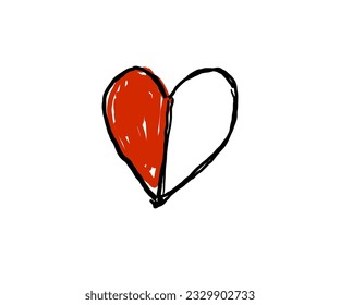indonesia independence day 17 august ,red and white flag vector abstract hand drawn illustration
