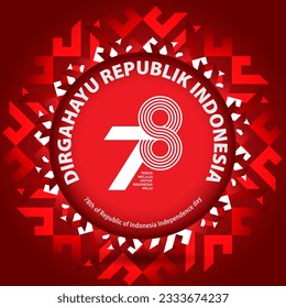 Indonesia independence day 17 august concept illustration.78 years Indonesia independence day