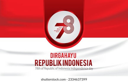 Indonesia independence day 17 august concept illustration.78 years Indonesia independence day