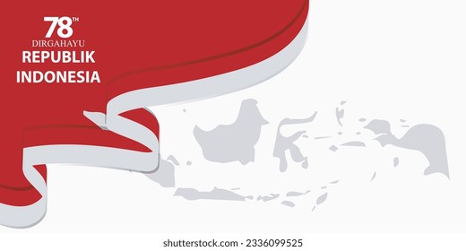 indonesia independence day 17 august poster or banner social media post 78th years 17 august celebration