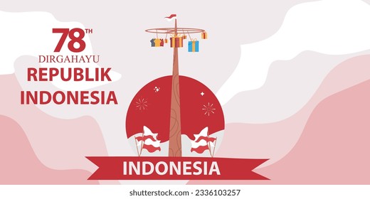 indonesia independence day 17 august poster or banner social media post 78th years 17 august celebration