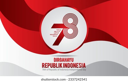Indonesia independence day 17 august concept illustration.78 years Indonesia independence day