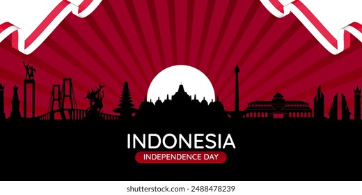 Indonesia Independence day 17 august banner template