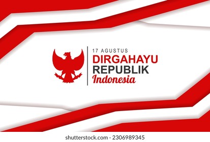 Indonesia independence day 17th august, greeting card design banner