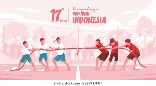 Indonesia Independence Day 17th August Celebration With Tug Of War Competition