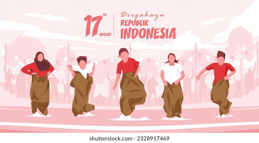 Indonesia Independence Day 17th August Celebration With Sack Race Competition