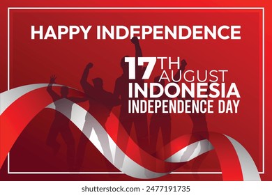 Indonesia, Indonesia independence day 17th august design banner, happy independence day 17 august with red background.