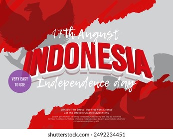 Indonesia independence day with 3d text effect 2