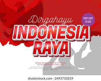 Indonesia independence day with 3d text effect 4