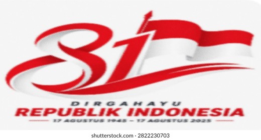 Indonesia independence day 78 th , 3d vector template design llustration