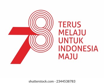 Fröhlich Indonesien Unabhängigkeit Tag 78, 17 Agustus 2023 Vektornummer Logo-Design, einzeln auf weißem Hintergrund