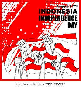 Indonesia independence day, august 17, poster and banner