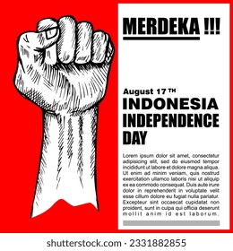 Indonesia independence day, august 17, poster and banner