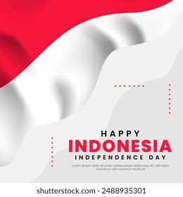 Indonesia independence day background banner design template	