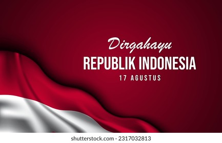 Indonesia Independence Day Background Design. Indonesian Translation : Happy Republic of Indonesia Independence Day, August 17th. Banner, Poster, Greeting Card. Vector Illustration.