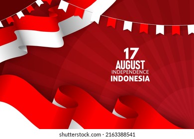 Fondo del Día de la Independencia de Indonesia con bandera