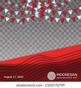 Indonesia Independence day background with flag 