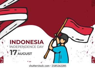 Indonesia Independence Day Background Illustration, Suitable For Poster, Banner, Greeting Card, Etc.