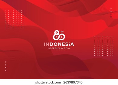 Indonesia Independence Day background with red and white ribbon. Vector illustration of Indonesia Independence Day celebration.