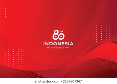 Indonesia Independence Day background with red and white ribbon. Vector illustration of Indonesia Independence Day celebration.