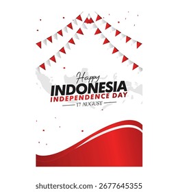 Indonesia independence day background vector