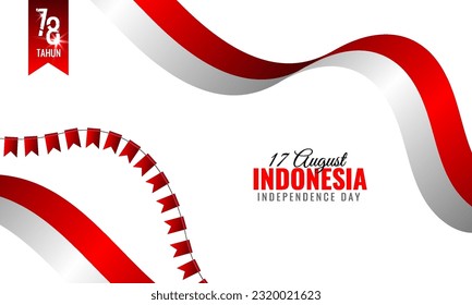 Indonesia Independence day banner background with indonesian flag. 78 years Indonesia independence day. Vector illustration