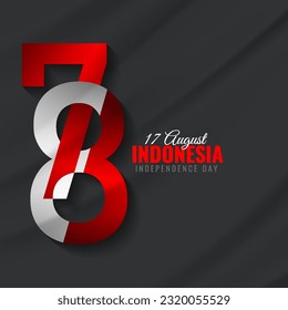 Indonesia Independence day banner background. 78 years logo Indonesia independence day. Vector illustration