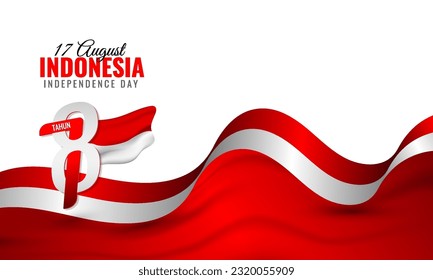 Indonesia Independence day banner background with indonesian flag. 78 years Indonesia independence day. Vector illustration