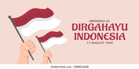 Indonesia independence day banner design. Vector Illustration