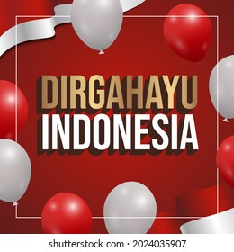 Indonesia independence day banner design template
