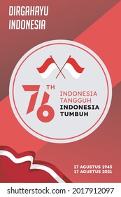 Indonesia independence day banner and greeting card concept design with lettering dirgahayu indonesia