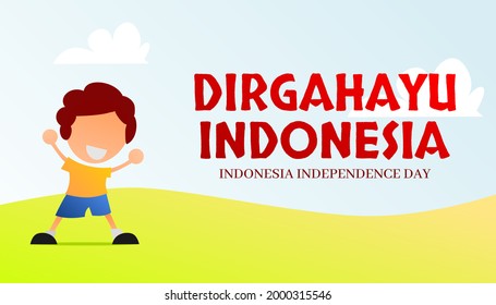 Indonesia independence day banner vector illustration