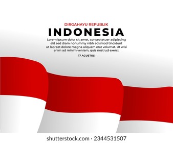 Indonesia Independence Day banner vector illustration. 17 August 1945 Indonesia Independence Day Template vector.  Dirgahayu Republik Indonesia 17 Agustus 1945 vector template illustration.