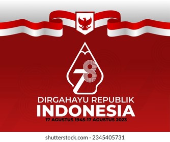 Indonesia Independence Day banner vector illustration. 17 August 1945 Indonesia Independence Day Template vector. Vector red color Flat design, Illustration of flag for banner. happy independence day.