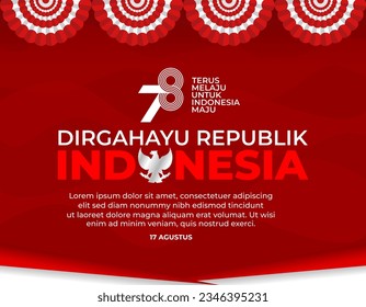 Vector de pancartas del Día de la Independencia de Indonesia. 17 de agosto Concepto del Día de la Independencia de Indonesia. Celebrando el año 78 de la plantilla de independencia de Indonesia.