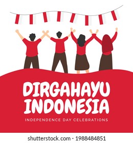 Indonesia independence day banners template. Design with national flag.
