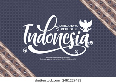 indonesia independence day batik background the word dirgahayu means freedom