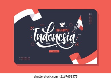 indonesia independence day card greeting background dirgahayu means long live in english