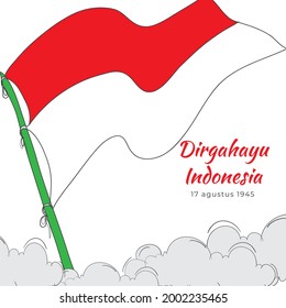 indonesia independence day celebration background flag illustration