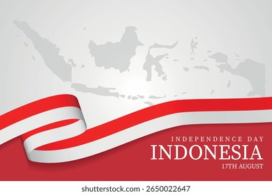 Banner de celebração do Dia da Independência da Indonésia - 17 de agosto de 2025