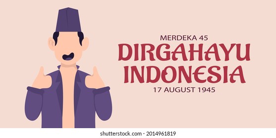 Indonesia independence day celebration greeting card. Vector Illustration
