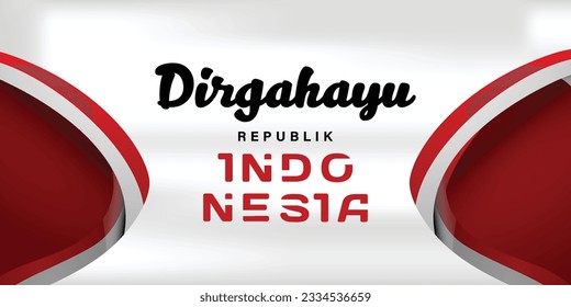 Indonesia independence day celebration theme banner template illustration