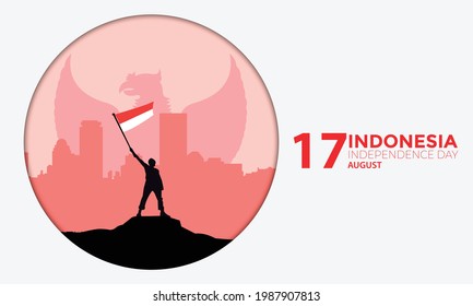 Indonesia Independence Day Circle Vector